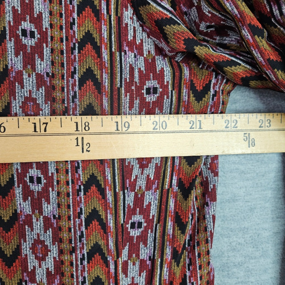 Lafayette 148 New York Silk Ikat Stripe Midi Dress Red Orange Geometric Size 16 - Picture 6 of 12